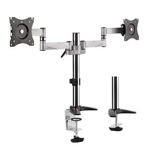 Monitor Arms: Dual Aluminium Desk Mount (Screen Size 13"-27")