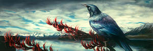 16x48 Canvas Prints Horizontal: Tui on Tekapo - Canvas Print