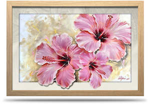 Hibiscus Pink - 24"x36" Framed Canvas Print