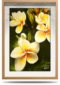 Frangipani - A2 Framed Canvas Print