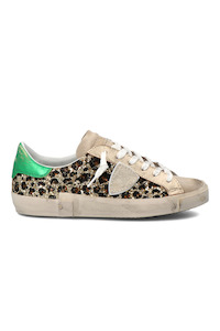 Philippe Model: PRSX Low Glitter Leo Metal Beige Vert