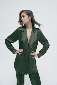Silk Laundry: Silk Laundry Relaxed Blazer Cedar