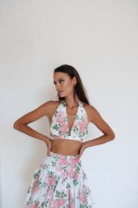 Caitlin Crisp: Cabo Crop Pink liberty Floral