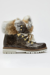 Boots: Brigit Croco Boot Taupe