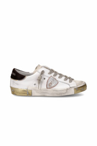 Footwear: PRSX Low Woman Veau Velour Blanc Noir