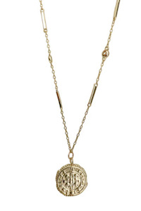 Jewellery: Rome St. Benedict Coin Necklace Gold