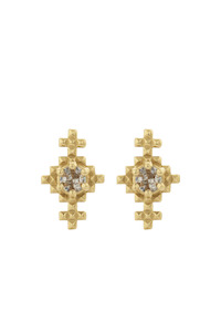 Indie Studs Gold | Peach Zircon