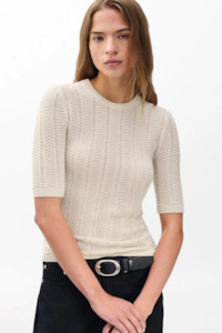 Francesca Merino SS Sweater Oatmeal