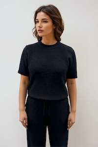 Deval: Lawson Short Sleeve Crew Black