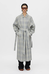 Delta Plaid Trench Khaki Plaid