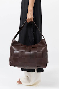 Bags: Woven Large Tote Chocolate