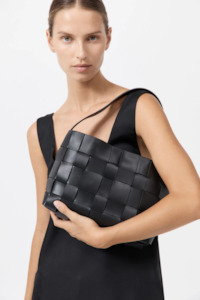 Woven Mini Tote Black