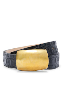 Milou Belt Black Croc Embossed
