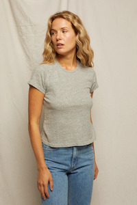 Tees: April Raglan Baby Tee Heather Grey