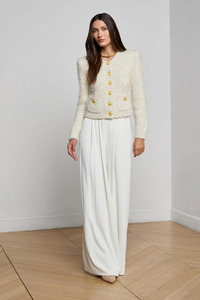 Una Knit Cardigan Ivory/Gold Lurex