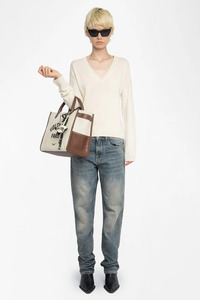 Knitwear: Vivi Patch Heart Ecru