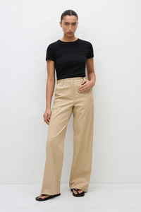 Bottoms: Straight Twill Trouser Sand