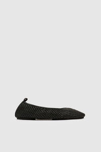 Lattice Weave Ballet Flat Black
