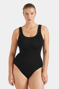 Coverage Square Neck Swim Black