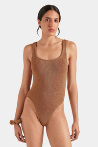 Square Neck Swim Metallic Cocoa