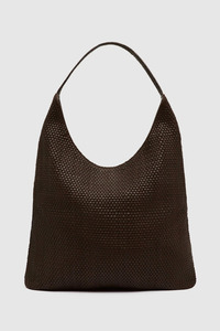 Bags: Lattice Weave Large Tote Coffee