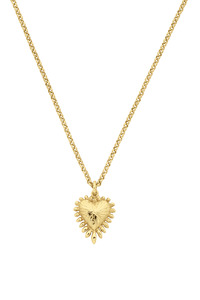 Mini Heart Ray Necklace 22k Gold Vermeil