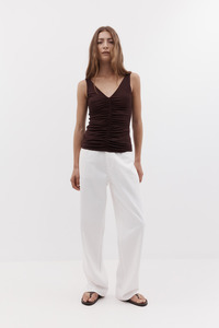 Tanks: Ruched Top Plum