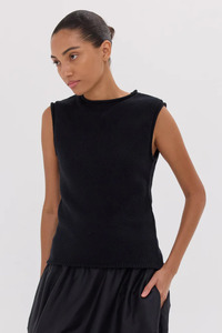 The Rolled Edge Tank Black