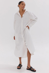 The Shirt Dress White