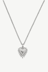 Mini Heart Ray Necklace Sterling Silver