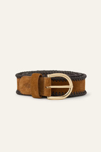 Accessories: Brosco Woven Belt Cognac