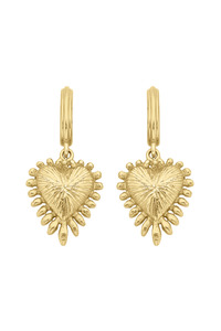 Jewellery: Mini Heart Rays Earrings 22k Gold Vermeil