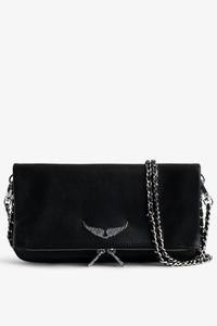 Rock Clutch Noir Silver