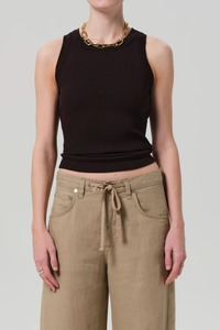 Isabel Rib Tank Chocolate