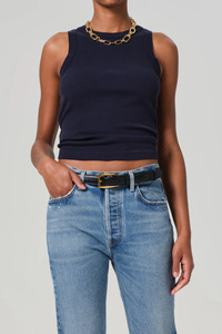 Isabel Rib Tank Navy