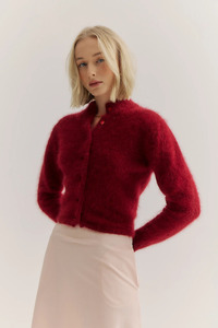 Knitwear: Bella Cashmere Cardigan Merlot
