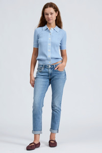 Denim: Dre Slim Boyfriend Jeans Redwood