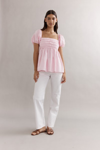 Piper Bodice Pink Seersucker