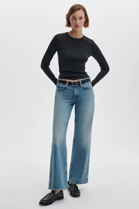 The Essential Ribbed Long Sleeve Tee Black