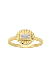 Odette Ring Gold White Topaz