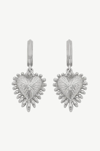Mini Heart Rays Earrings Sterling Silver