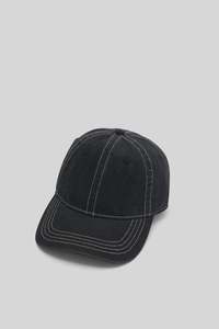 August Cap Black Denim/White
