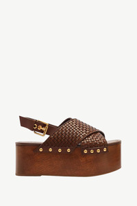 Footwear: Woven Platform Sandal Walnut