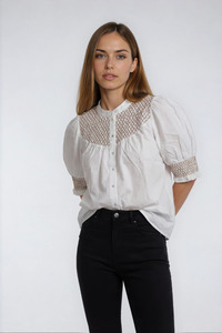 Grace Embroidered Blouse Off White