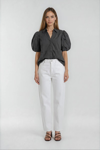 Deval: Bec Puff Sleeve Blouse Ink