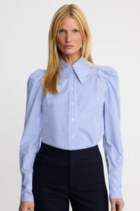 Box Pleat Shirt Blue Oxford
