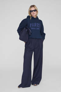 Debbie Shrunken Hoodie Paris Washed Navy