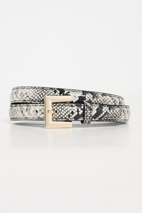 Anine Bing: Nicola Belt Black And White Snake