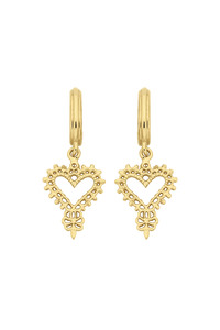 Jewellery: Mini Gypsy Heart Earrings 22k Gold Vermeil
