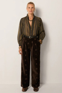 Anika Blouse Khaki Stripes